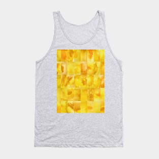 Abstract Minimal Yellow Watercolour Mosaic Collage. Tank Top